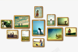 彩色照片墙创意情侣照高清图片