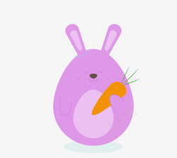 紫色彩蛋卡通复活节紫色兔子简笔画图标吉高清图片