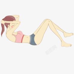 臀部锻炼做仰卧起坐的女人矢量图高清图片