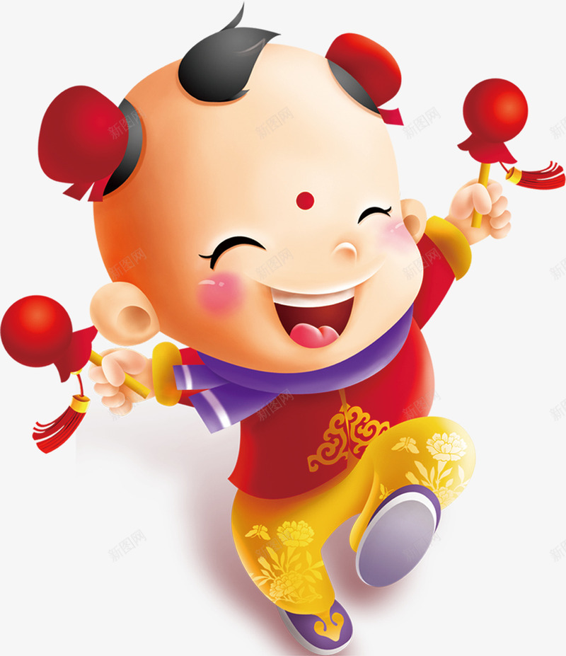 中国风新年可爱福娃png免抠素材_88icon https://88icon.com 卡通娃娃 可爱男孩 新年 新春 春节 福娃 过年