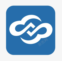 正方型蓝色云朵互联网logo图标高清图片