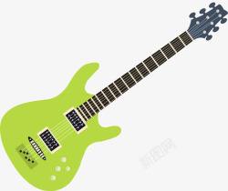 小清新绿色吉他素材