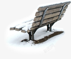 雪里的长凳子素材