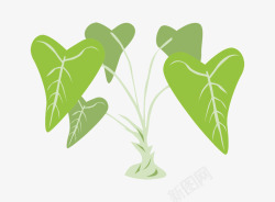 卡通绿色植物盆栽素材