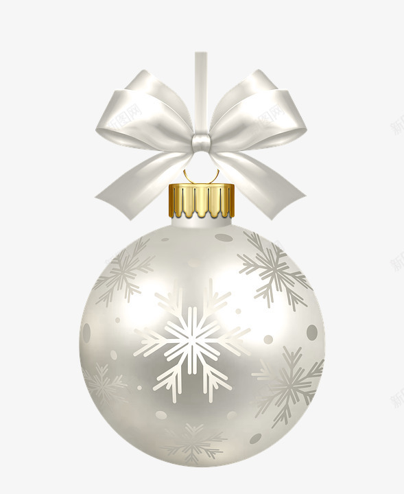 圣诞节悬挂小球png免抠素材_88icon https://88icon.com 圣诞节免扣 小白球 白色 蝴蝶结 装饰 装饰元素