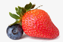 新鲜的草莓和蓝莓素材