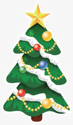 节日小彩灯卡通圣诞树装饰高清图片