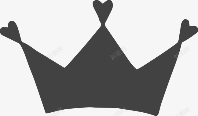 灰色斜线带爱心的皇冠图标图标