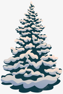 积雪的松树素材