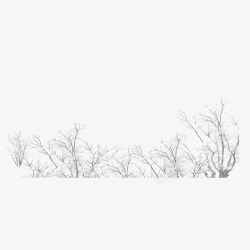 灰色大雪植物雪景元素素材
