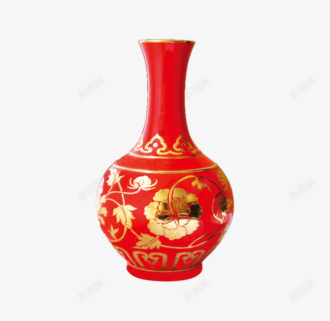 红色结婚用品花瓶png免抠素材_88icon https://88icon.com 用品花瓶 红色 结婚
