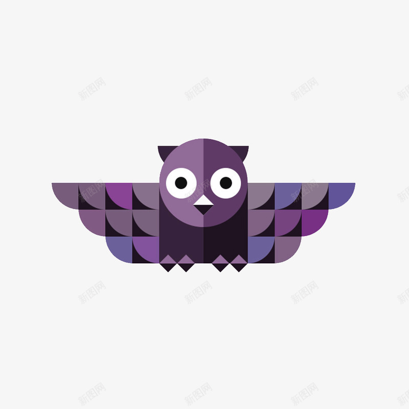 紫色色块猫头鹰png免抠素材_88icon https://88icon.com 动物 卡通 平面 手绘 猫头鹰 紫色 色块