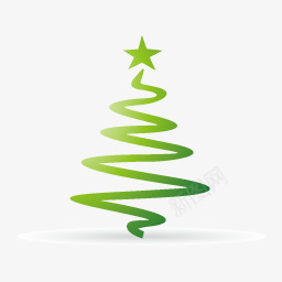 绿色线条圣诞树透明图标图标