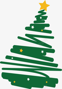 创意圣诞绿色标签圣诞树高清图片