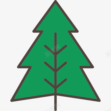 冬天的松树圣诞树图标图标