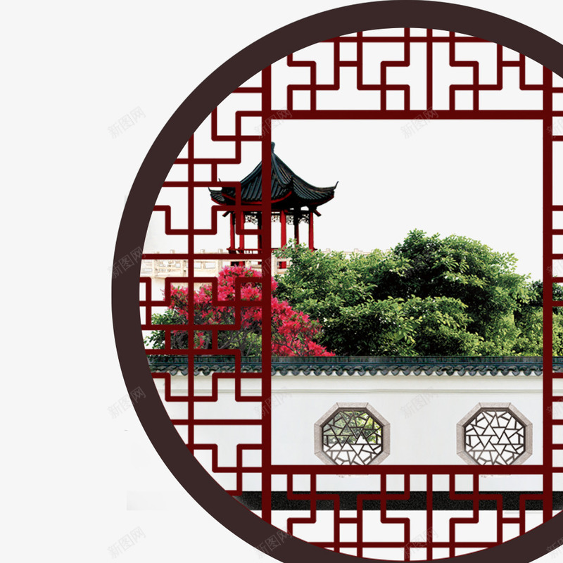 园林窗外的中国风凉亭png免抠素材_88icon https://88icon.com 中国风 古建筑 平面 房地产装饰 江南园林 花园凉亭