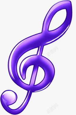 紫色卡通音乐音符素材