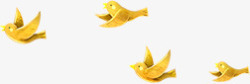 黄色飞翔的小鸟动物素材
