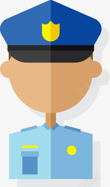 卡通民警icon矢量图图标图标