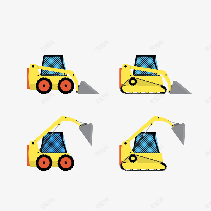 黄色小型挖掘机工程机械png免抠素材_88icon https://88icon.com 小型 工程机械 挖掘机 黄色