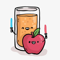 卡通苹果汁饮料素材