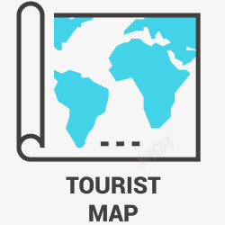 旅游地图卡通插画矢量图素材