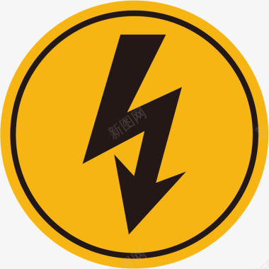 雷电闪电警告标志EPS矢量图图标图标