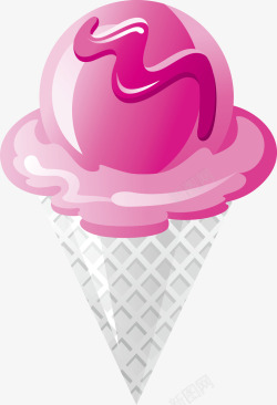 粉色清新夏日冰淇淋素材