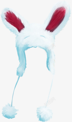 白色毛球兔耳朵帽子白色2017高清图片