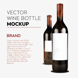 酒瓶模型精美红酒酒瓶模型矢量图高清图片