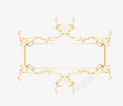 金属泰式细线框花纹中国风卷轴边框高清图片