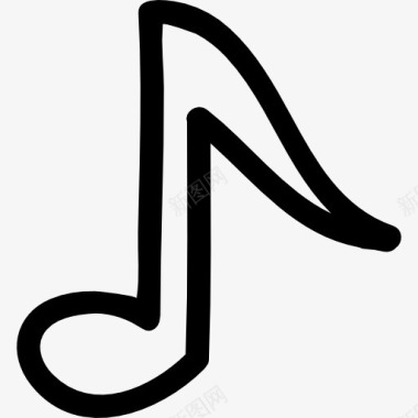 音乐符号手绘轮廓图标图标