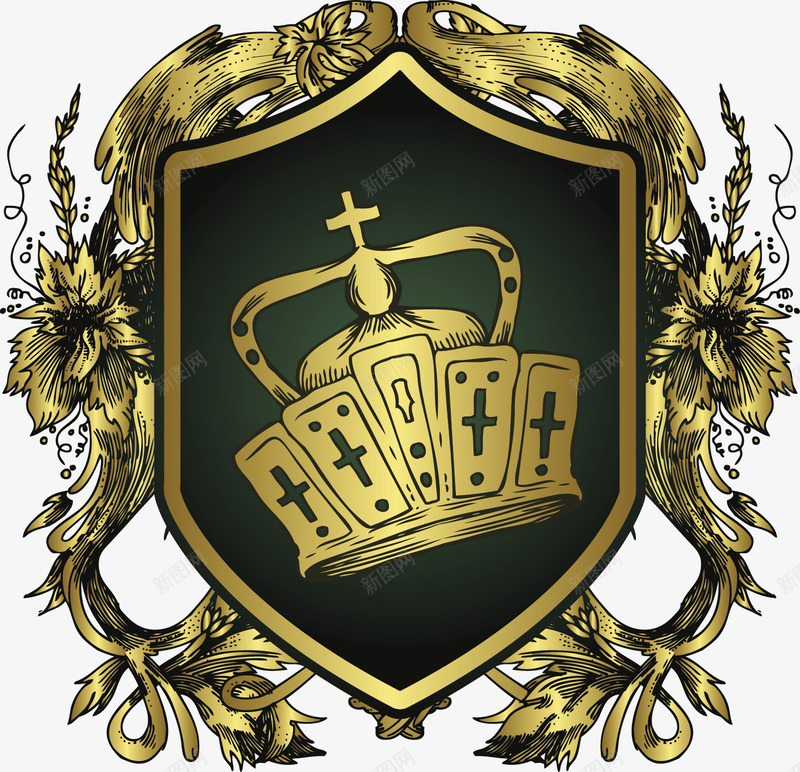 欧式华丽复古金色盾牌png免抠素材_88icon https://88icon.com 华丽 复古 复古矢量 欧式 欧式复古 欧式矢量 盾牌 盾牌矢量 金色 金色欧式