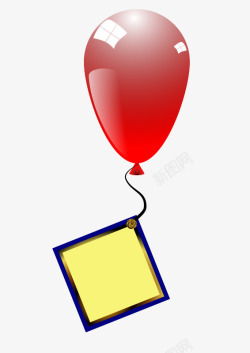 带张卡片的红色气球素材