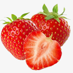 红色果实点缀水果草莓抠图高清图片
