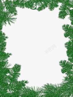 绿色松树圣诞装饰边框素材