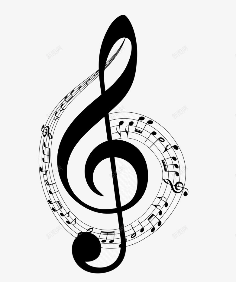 黑色音符png免抠素材_88icon https://88icon.com 五线谱 大的 手绘 旋转 漂浮 简图 音符 黑色的