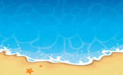 蓝色海滩海星背景素材