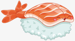 甜虾寿司可爱插图素材
