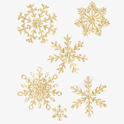 金色圣诞雪花装饰素材