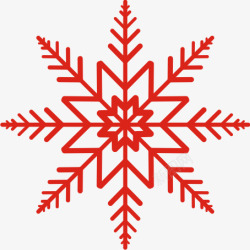 冬日装饰红色雪花元素高清图片