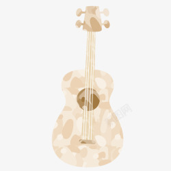 水彩手绘乐器吉他矢量图素材