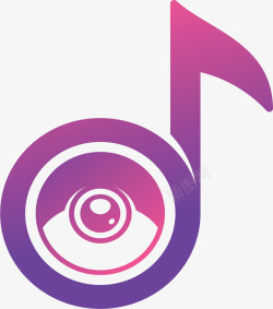 紫色渐变音乐音符矢量图素材
