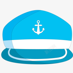 蓝色的海军帽子矢量图素材