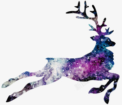 远处奔跑的鹿奔跑的圣诞鹿效果图高清图片