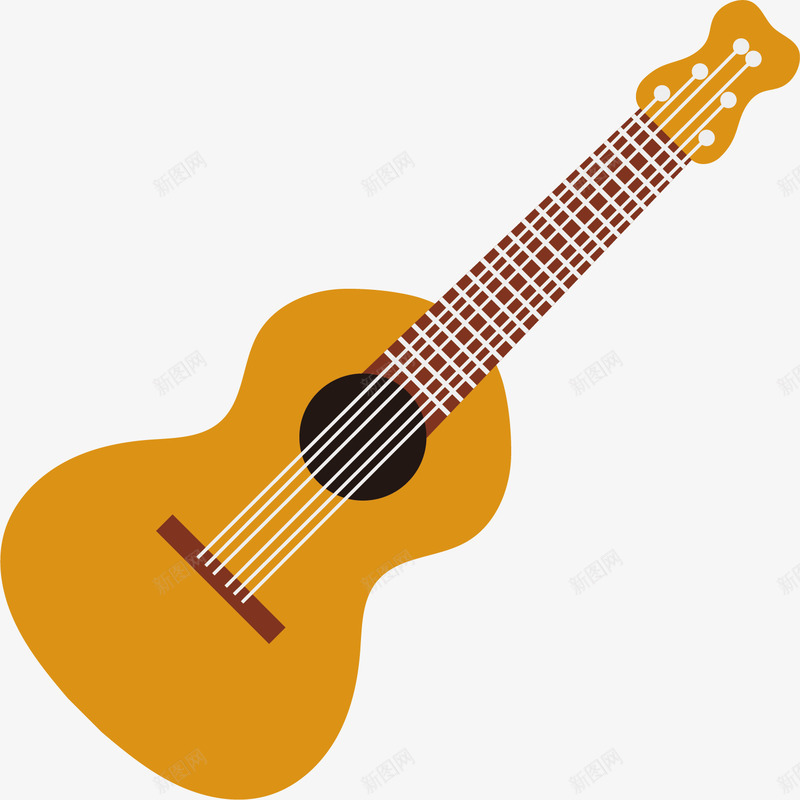 音乐器材吉他矢量图ai免抠素材_88icon https://88icon.com 乐器 产品实物 创意 音乐 音乐器材 黄色 矢量图