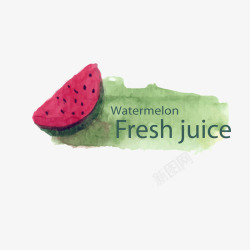 红绿色新鲜果汁水果标签矢量图素材