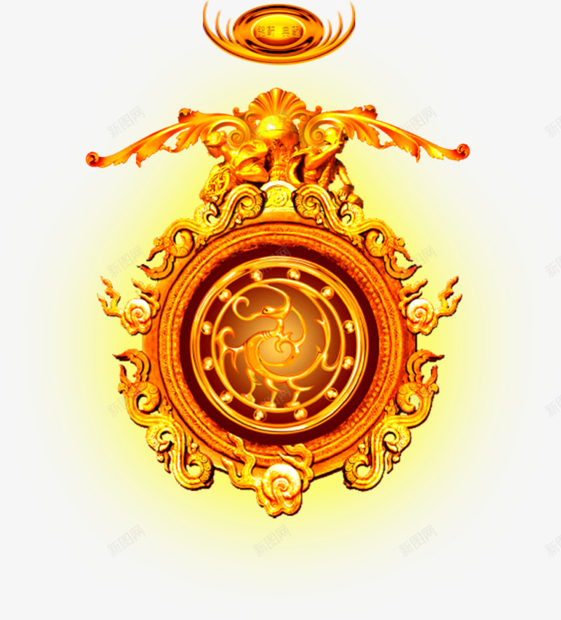 金色花纹元旦装饰png免抠素材_88icon https://88icon.com 元旦 花纹 装饰 金色