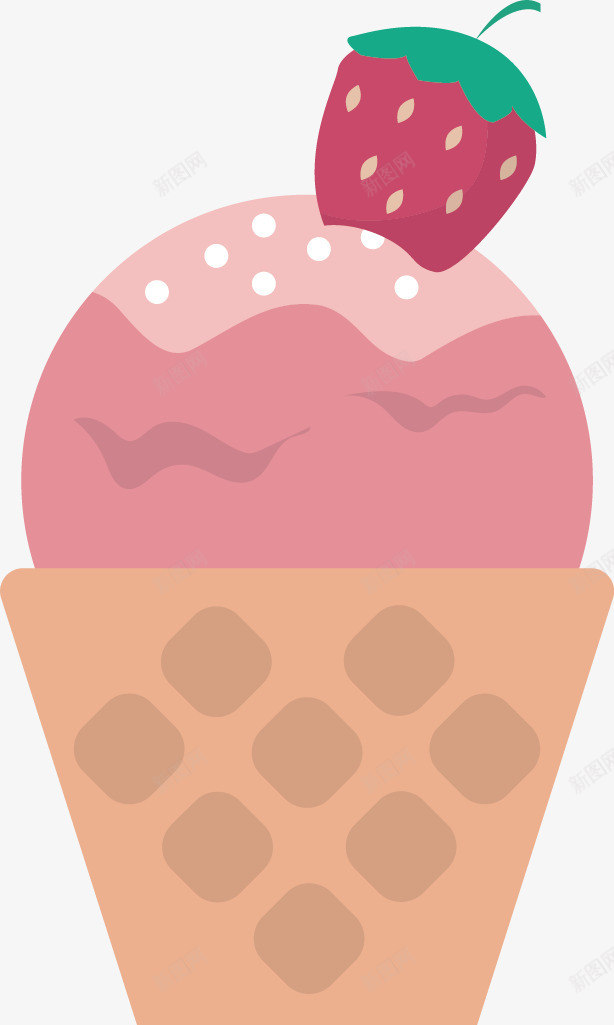 可爱的粉色冰淇凌矢量图ai免抠素材_88icon https://88icon.com 可爱的 甜品 粉色的 美味的 草莓 零食 矢量图