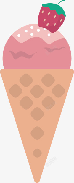 可爱的粉色冰淇凌矢量图素材
